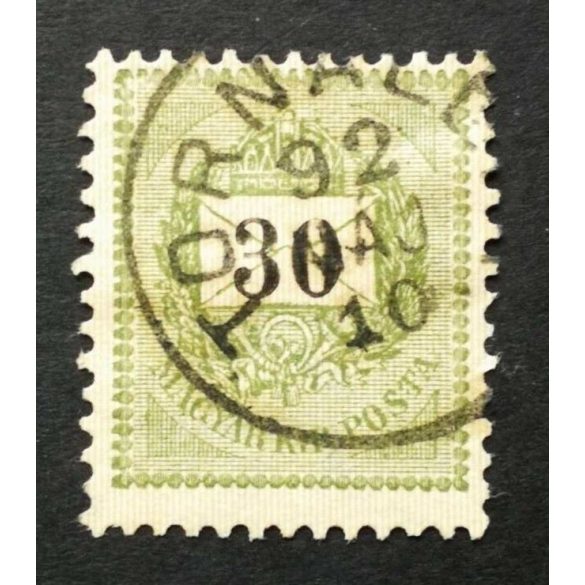 Hungary 1889 Letter, black cipher 30 kr. perf. 12:11 1/2 TORNALL(YA) used