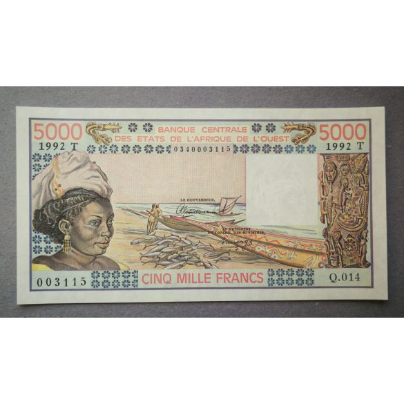 West African States Togo 5000 Francs 1992 Unc-