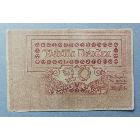 Belgium 20 Francs 1913 F