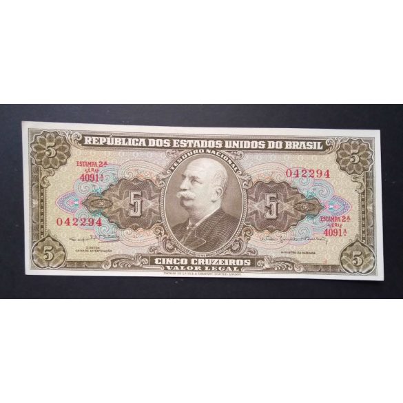 Brazília 5 Cruzeiros 1964 Unc-