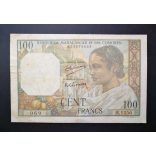 Madagascar 100 Francs 1950 P-46a F