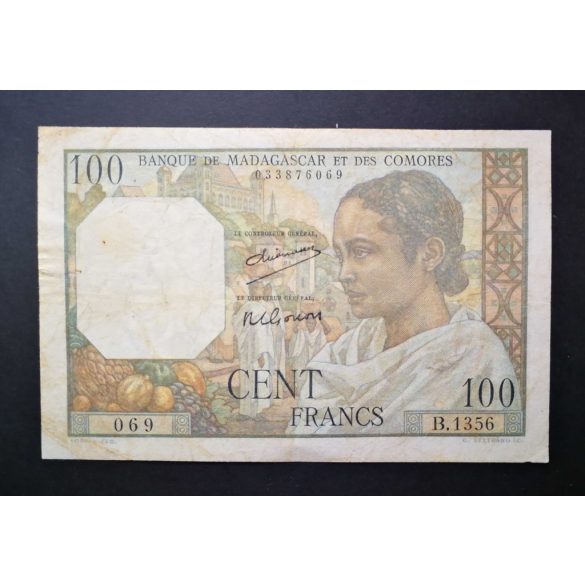 Madagascar 100 Francs 1950 P-46a F