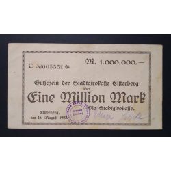 Németország 1 Millió Mark Elsterberg 1923 VF-