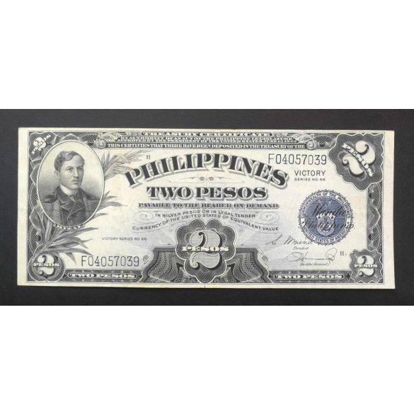 Philippines 2 Pesos 1944 Victory overprint VF