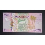 Cook Islands 3 Dollars 1992 Unc
