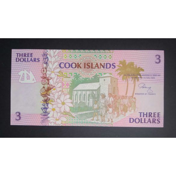 Cook Islands 3 Dollars 1992 Unc