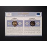 EU 2 Euro set of 2 pcs commemorative coins Unc