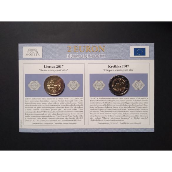 EU 2 Euro set of 2 pcs commemorative coins Unc