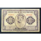 Luxemburg 10 Francs 1944 VG