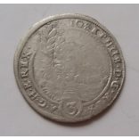 Hungary Joseph I. 3 Kreuzer 1710 CH P-W Bratislava 1,216 g silver