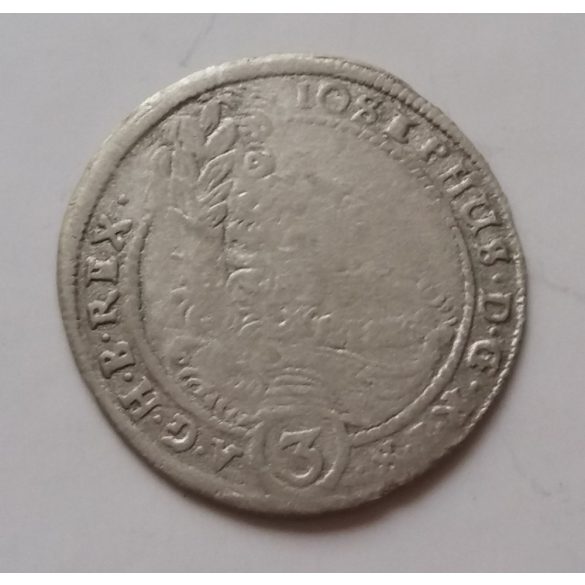 Hungary Joseph I. 3 Kreuzer 1710 CH P-W Bratislava 1,216 g silver