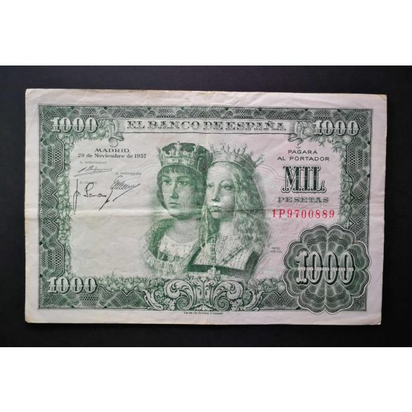 Spanyolország 1000 Pesetas 1957 VF-