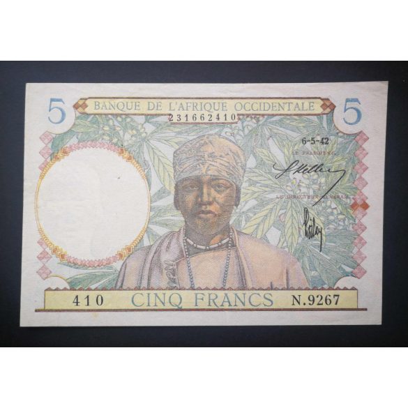 Francia Nyugat-Afrika 5 Francs 1942 VF+