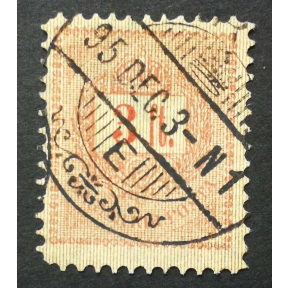 Hungary 1888 Letter, red cipher 3 FT. perf 11 1/2 used