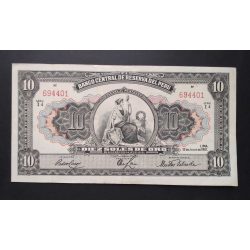 Peru 10 Soles de Oro 1951 VF 