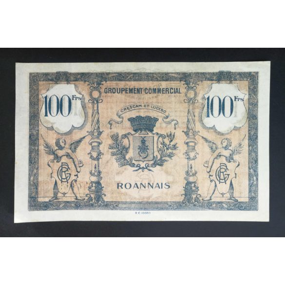 France 100 Francs Trade Association of Roanne 1914 XF