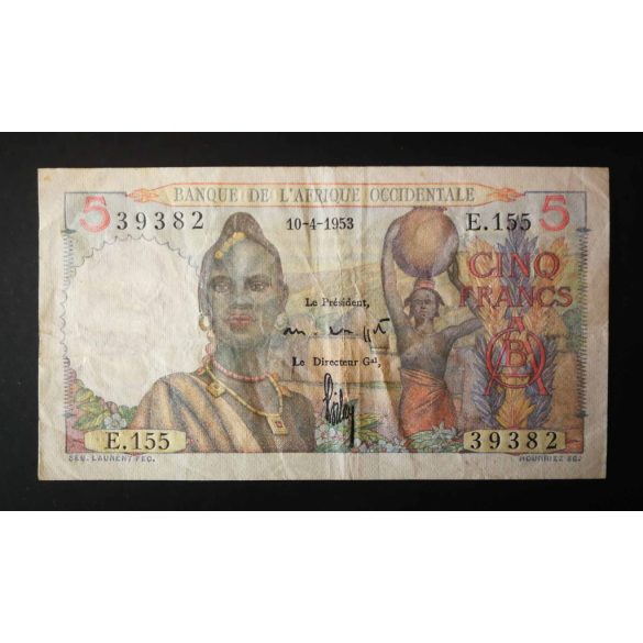 Francia Nyugat-Afrika 5 Francs 1953 F
