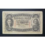 Norway 10 Kroner 1942 F+
