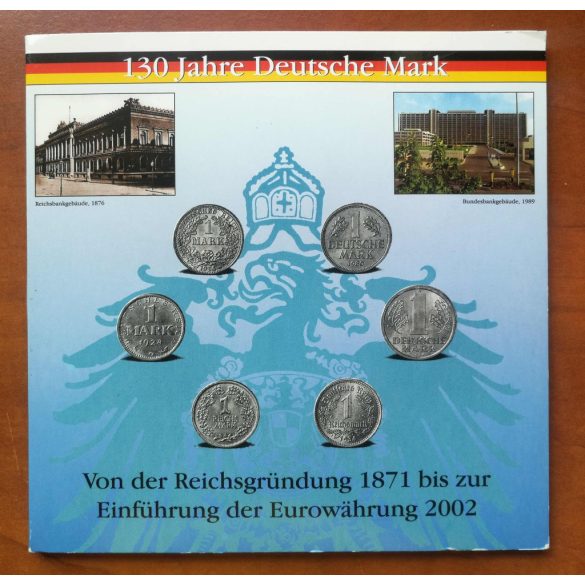 Németország 12 db-os szett UNC, 130 éves a német márka, díszcsomagolásban