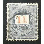 Hungary 1888 Letter, red cipher 1 FT. perf 11 1/2 used
