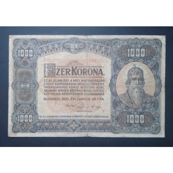 Hungary 1000 Korona 1920 VG+