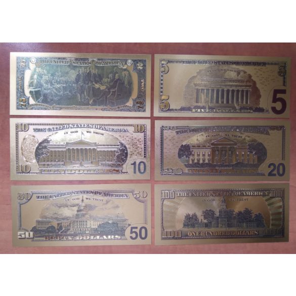 USA 2, 5, 10, 20, 50, 100 Dollars set Commemorative banknotes