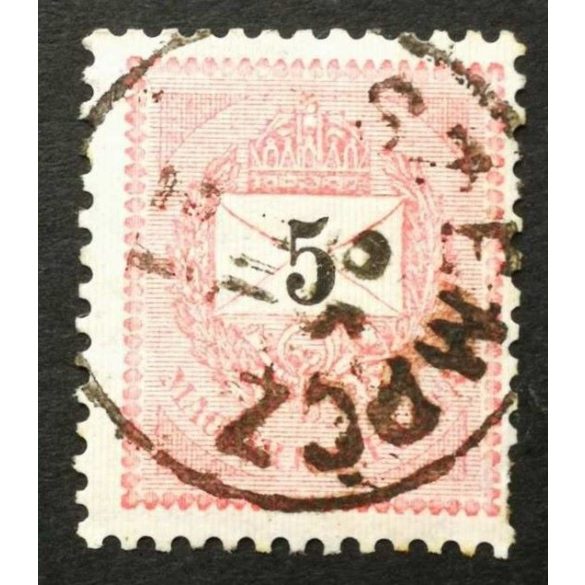 Hungary 1889 Letter, black cipher 5 kr. perf. 12:11 1/2 SZEMPCZ used
