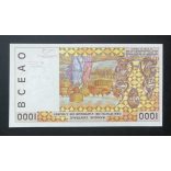 West African States, Ivory Coast 1000 Francs 2002 Unc