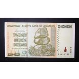 Zimbabwe 20 billion Dollars 2008 VF+