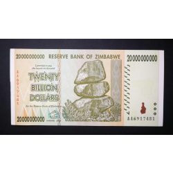 Zimbabwe 20 billion Dollars 2008 VF+