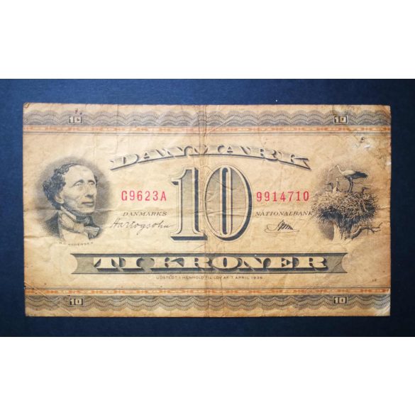 Denmark 10 Kroner 1936 F
