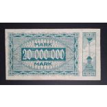 Germany 20 Million Mark Crefeld 1923 VF
