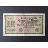 Germany 1000 Mark 1922 F