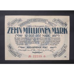 Németország 10 Millió Mark Speyer 1923 VF+