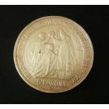 Magyarország Ferenc József 5 Korona 1907 KB ezüst 24,03 g, fülnyomok