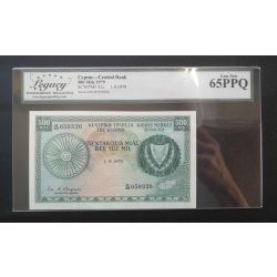 Cyprus 500 Mils 1979 UNC - LGG 65 Graded Banknote