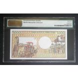 Csád 5000 Francs 1984-91 UNC PMG által minősített bankjegy