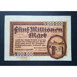 Germany 5 Million Mark Crefeld 1923 VF