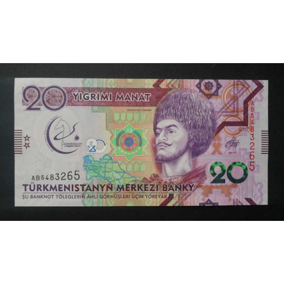 Türkmenisztán 20 Manat 2017 UNC