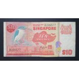 Singapore 10 Dollars 1979 F
