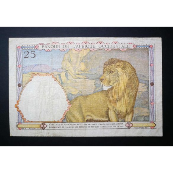 Francia Nyugat-Afrika 25 Francs 1942 F