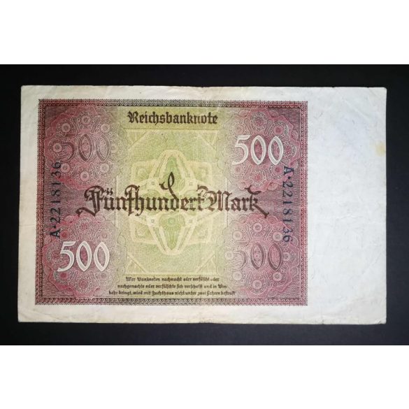 Germany 500 Mark 1922 F