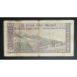 Ceylon 50 Rupees 1974 VG+