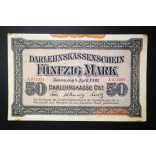 Germany 50 Mark KOWNO Poland, Lithuania, Latvia occupation 1918 F+