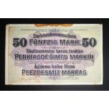 Germany 50 Mark KOWNO Poland, Lithuania, Latvia occupation 1918 F+