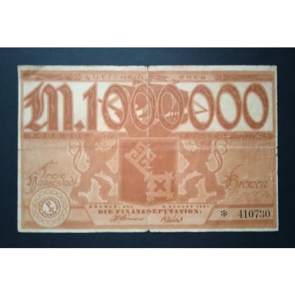 Germany 1 Million Mark Bremen 1923 F- 