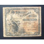 Belgian Congo 5 Francs 1944 VG-