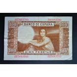 Spain 100 Pesetas 1953 F+