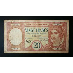 French Somaliland Djibouti 20 Francs 1926 F