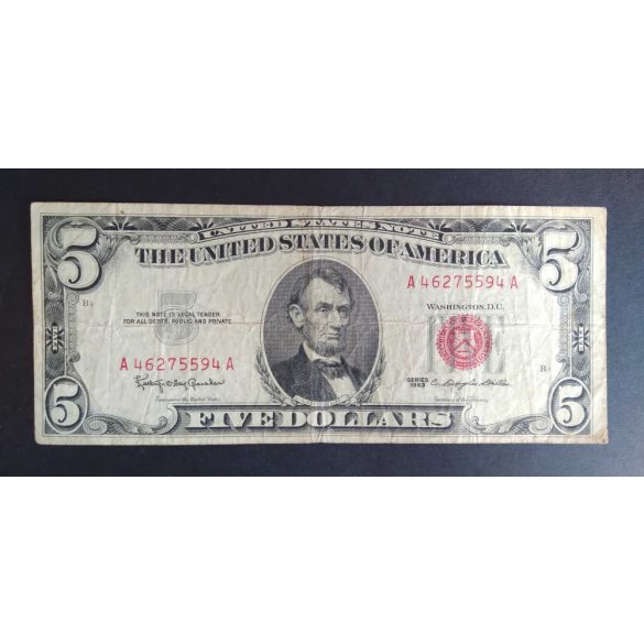 USA 5 Dollars 1963 F